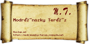 Modránszky Teréz névjegykártya